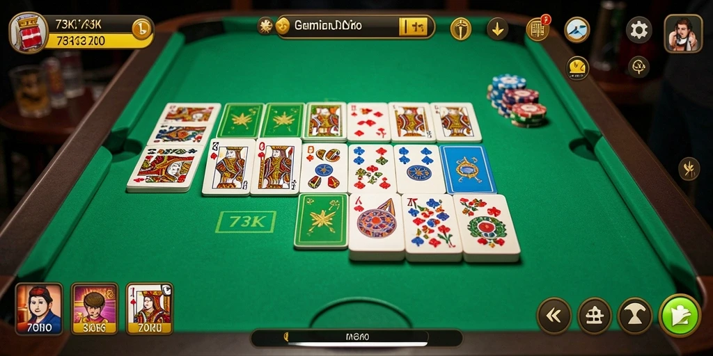 Tangkapan layar dari gameplay Domino yang menegangkan di 73K.