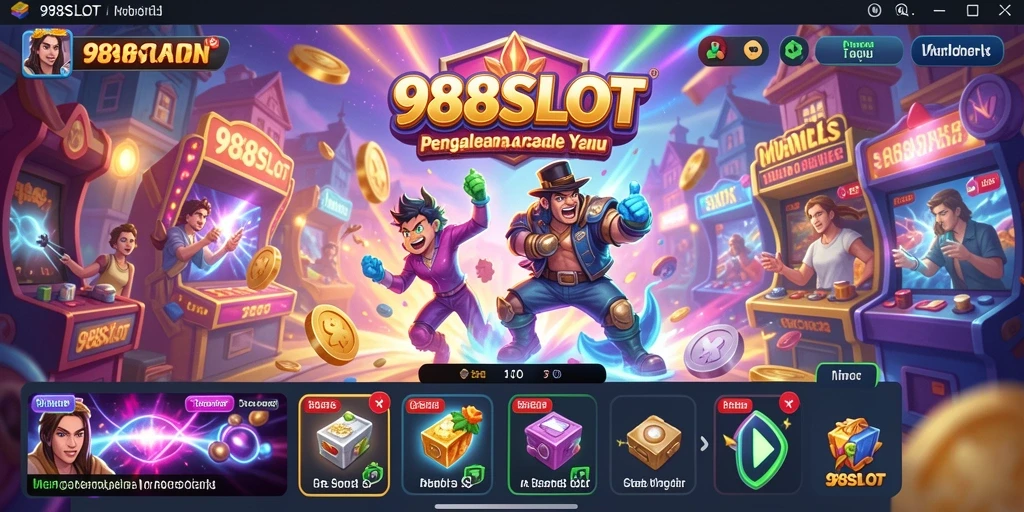 Tampilan gameplay <strong>988SLOT</strong> yang penuh warna dan menarik.