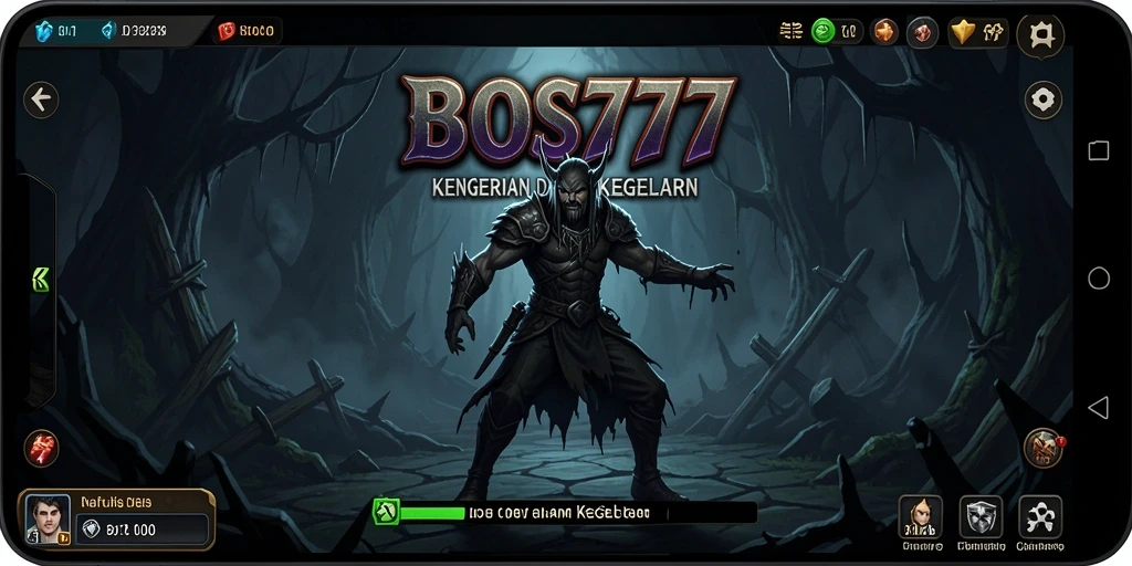 Screenshot gameplay BOS777 menunjukkan momen menegangkan di dalam kegelapan.