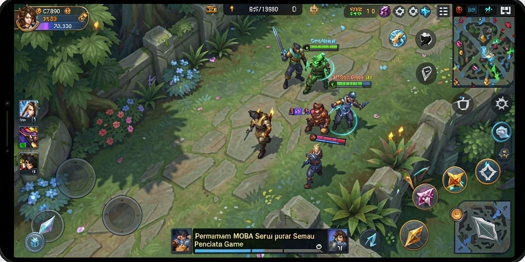 Gameplay seru C7890 di dalam arena pertempuran.
