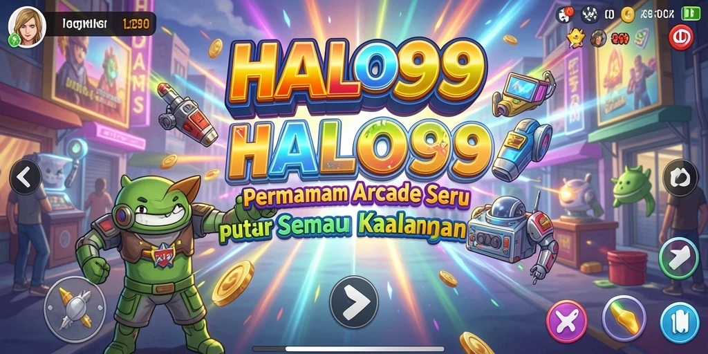 Screenshot gameplay HALO99 menampilkan aksi seru dalam permainan Arcade.