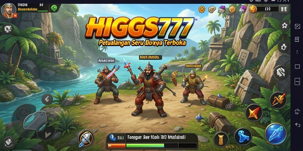 Tampilan gameplay HIGGS777 dalam dunia terbuka yang luas dan hidup.