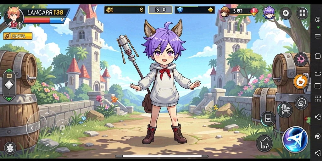 Tangkapan layar LANCAR138 menampilkan aksi gameplay yang menarik dan karakter Anime unik.