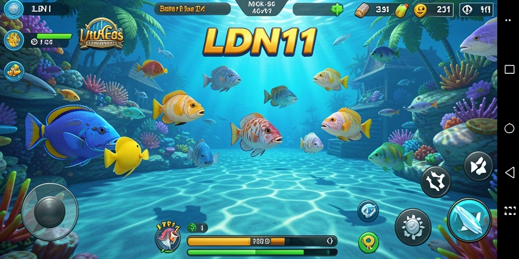 Gameplay seru di LDN11 saat menangkap ikan berwarna-warni.