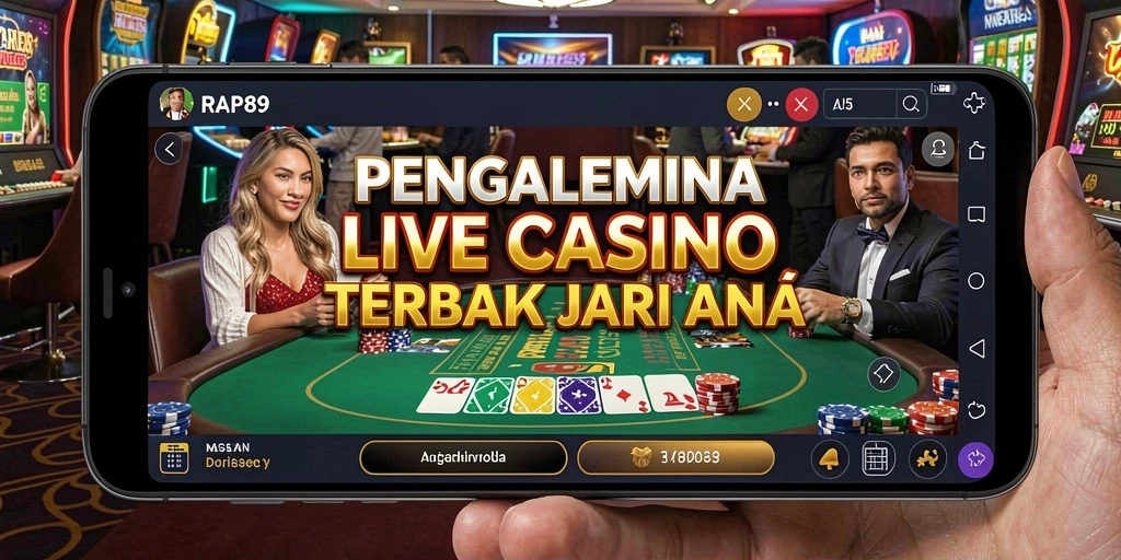Screenshot gameplay RAP89 yang menampilkan suasana Live Casino yang mengasyikkan.