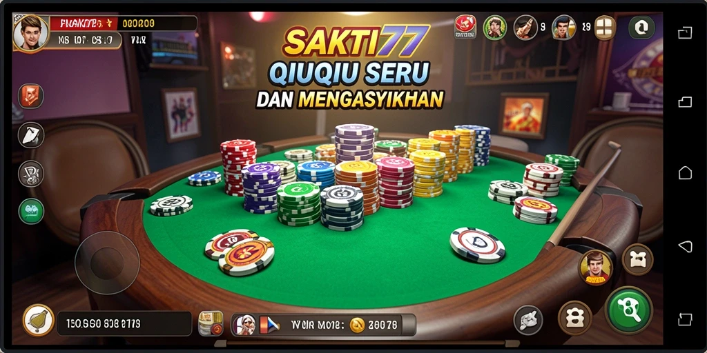 Screenshot utama SAKTI77 menampilkan gameplay QiuQiu yang mengasyikkan.