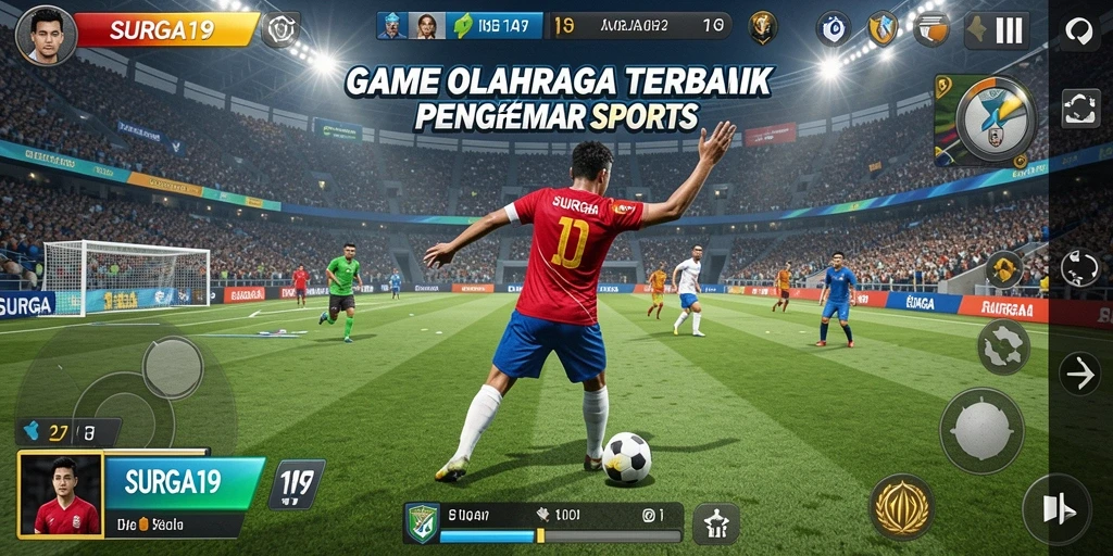 Tangkapan layar SURGA19 menampilkan momen seru dalam gameplay olahraga.